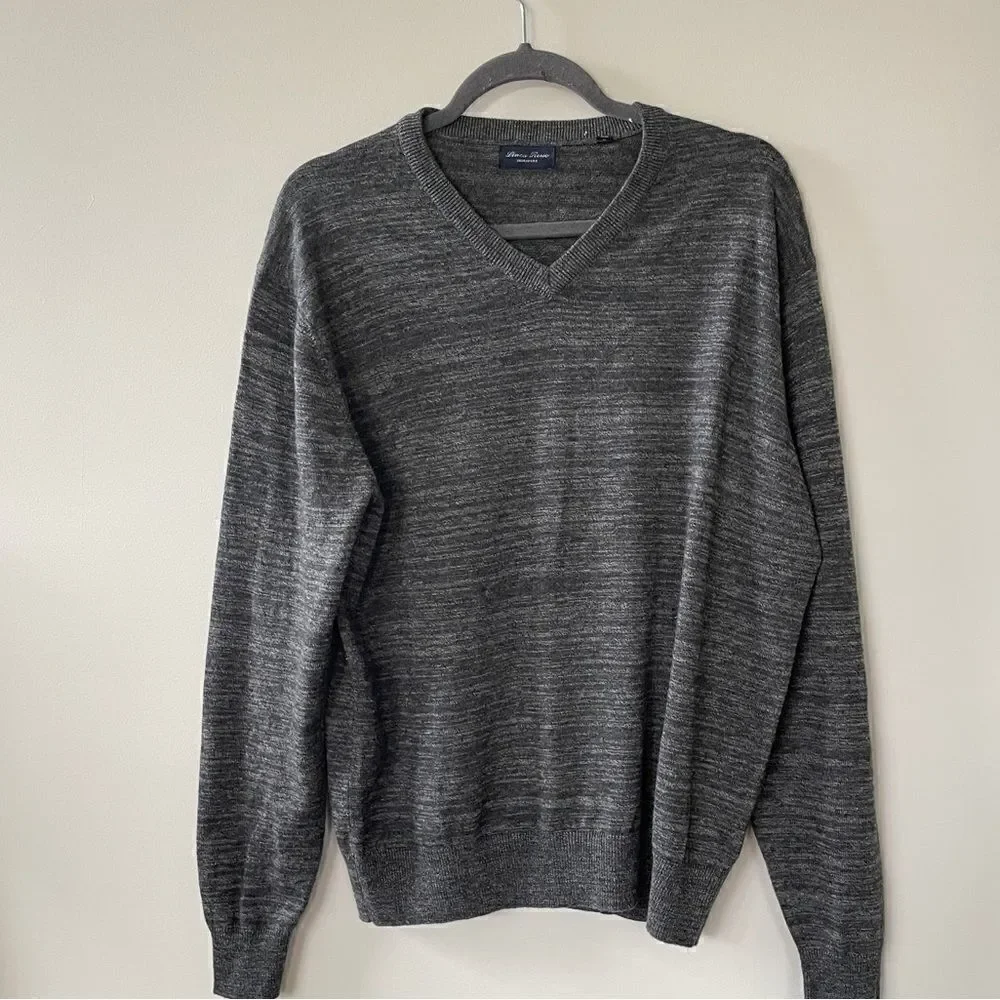 LÍNEA ROSSA SIGNATURE Grey Merino Wool Sweater-L
